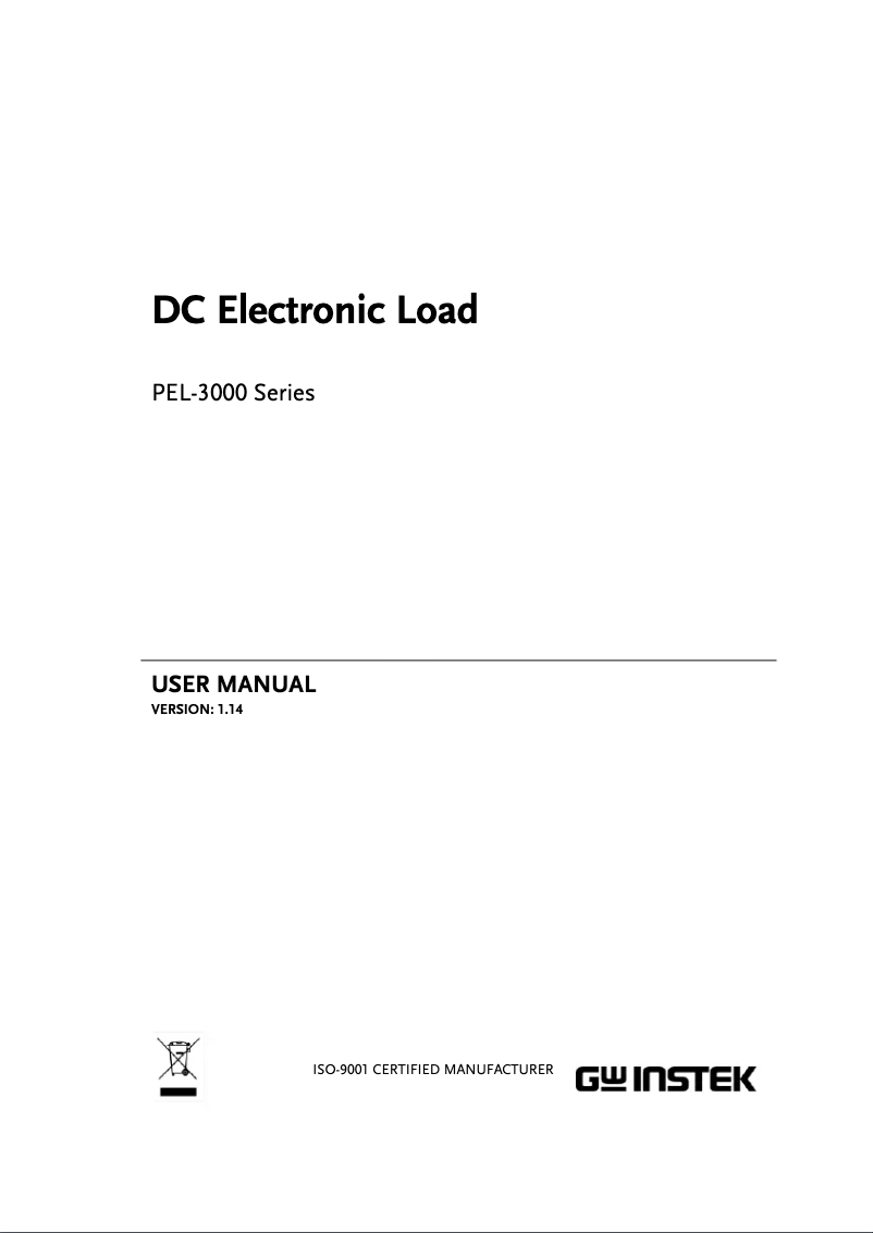 Page 1 de la notice Manuel utilisateur GW Instek PEL-3021