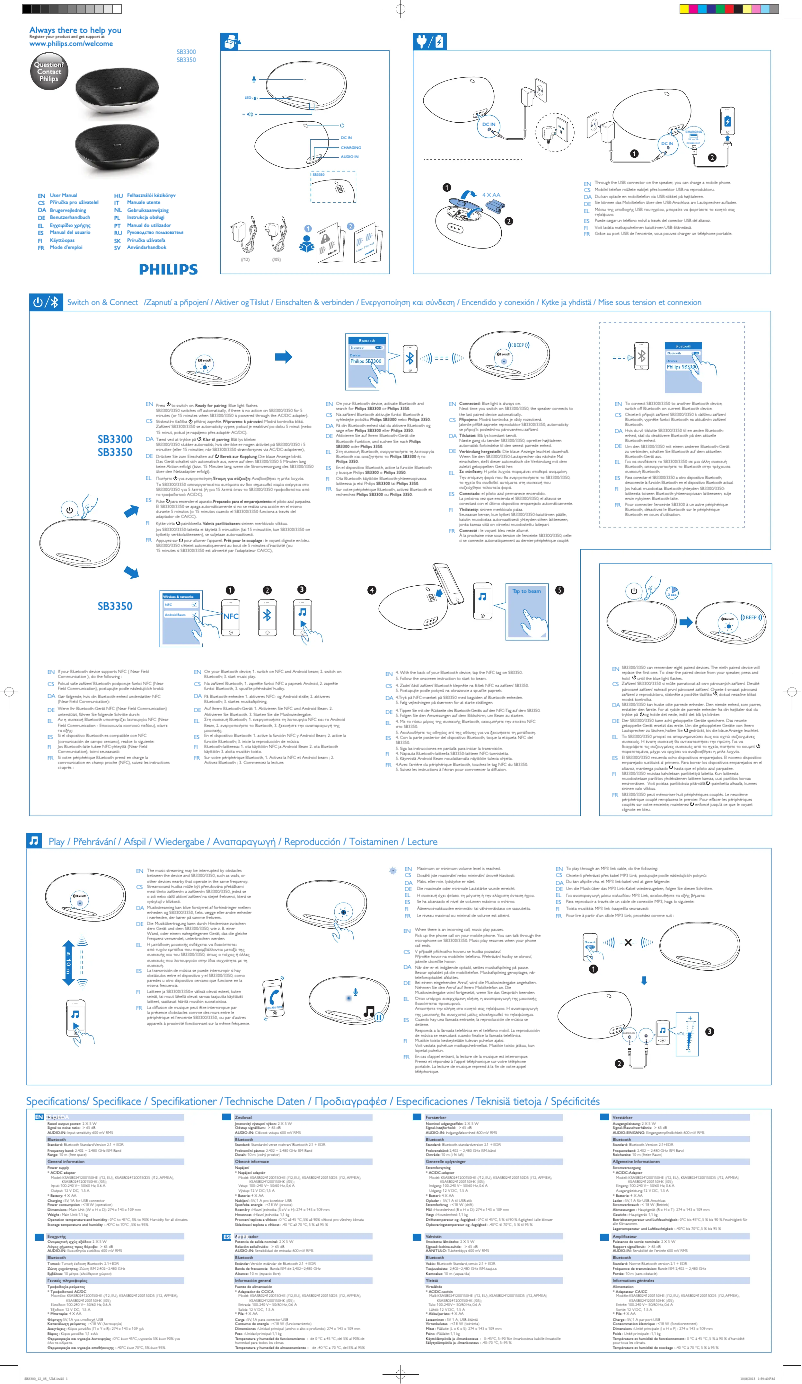 Page n°1 - Manuel utilisateur Philips SB3350