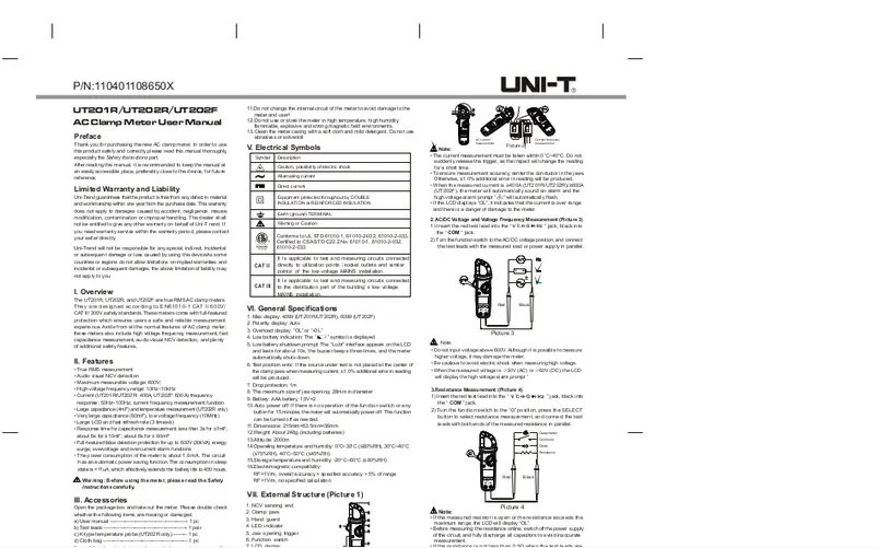 Image de la première page du manuel de l'appareil UT202F
