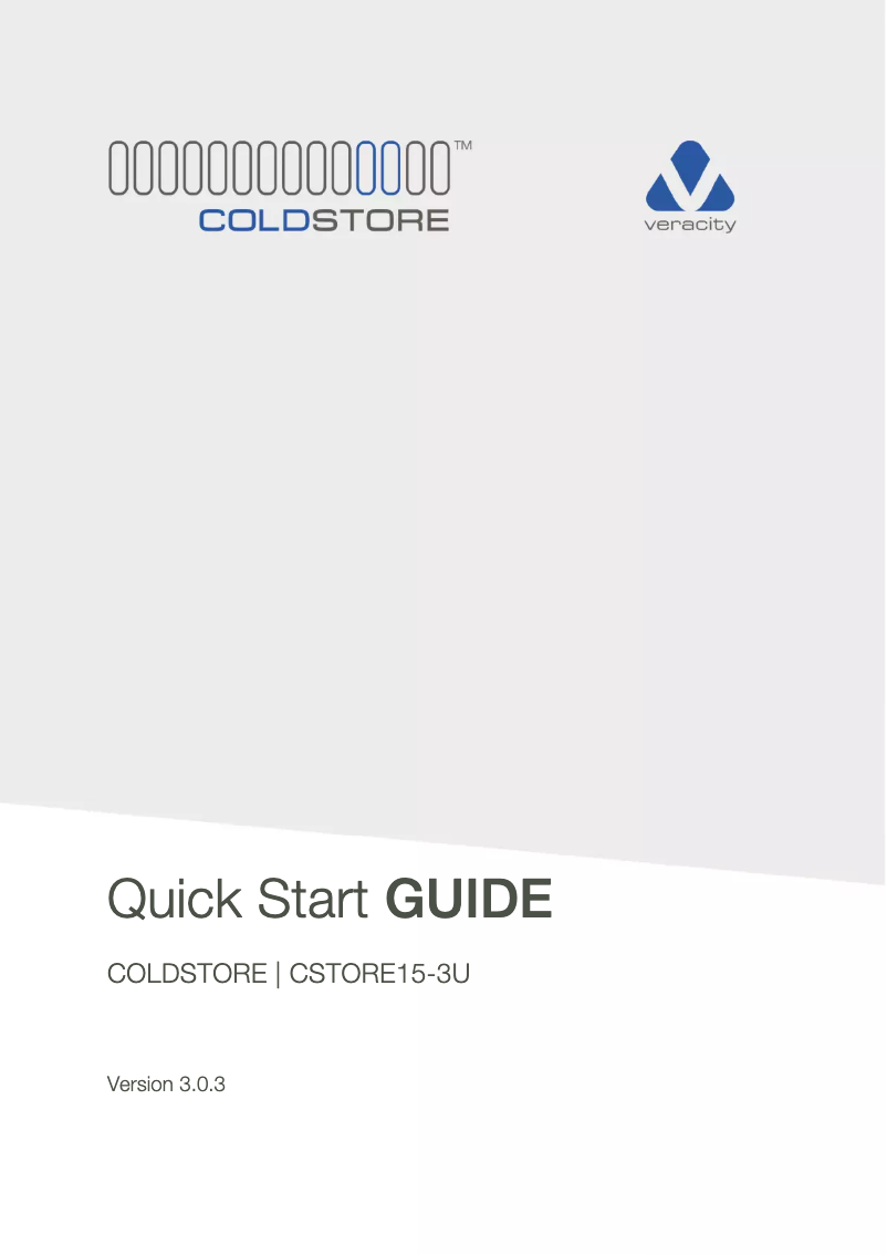 Page n°1 - Manuel utilisateur Wisenet Coldstore 3u