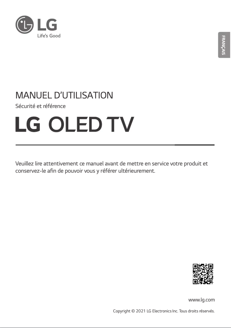 Page 1 de la notice Manuel utilisateur LG OLED65C11LB