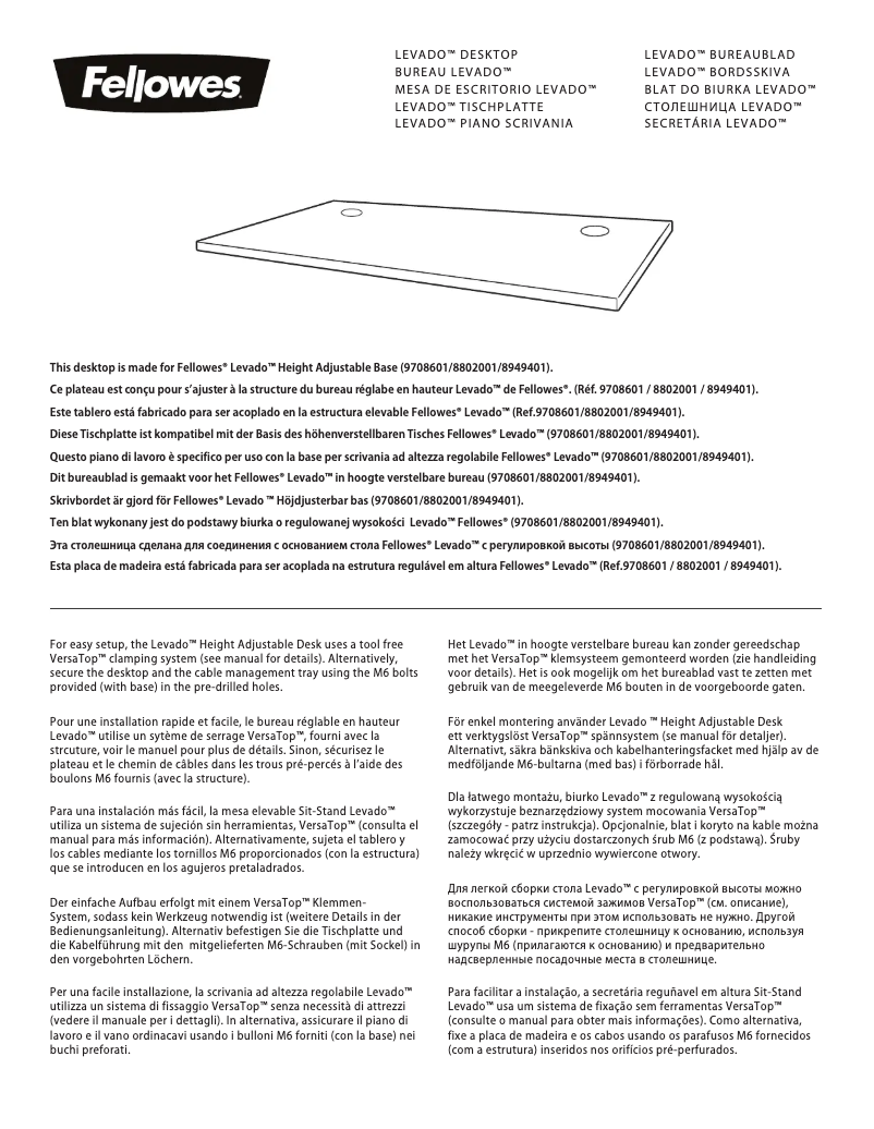 Page n°1 - Manuel utilisateur Fellowes 9870701