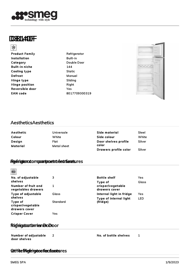 Page n°1 - Brochure Smeg D8140F