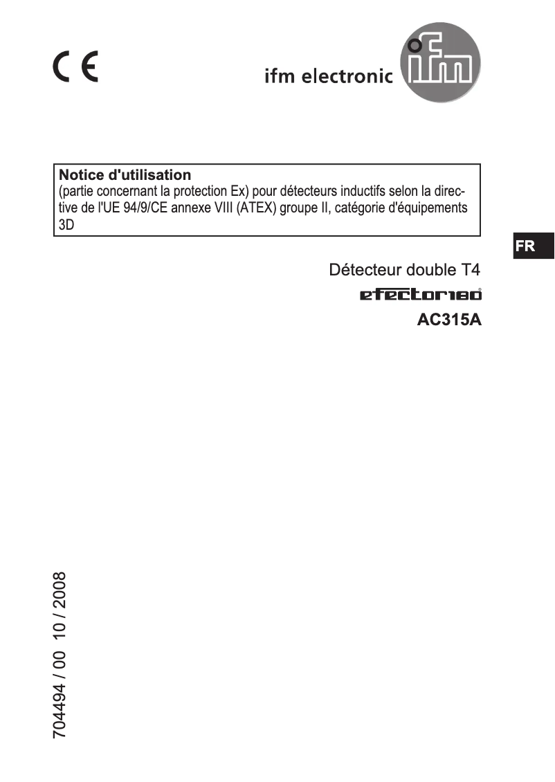 Page n°1 - Manuel utilisateur IFM AC315A