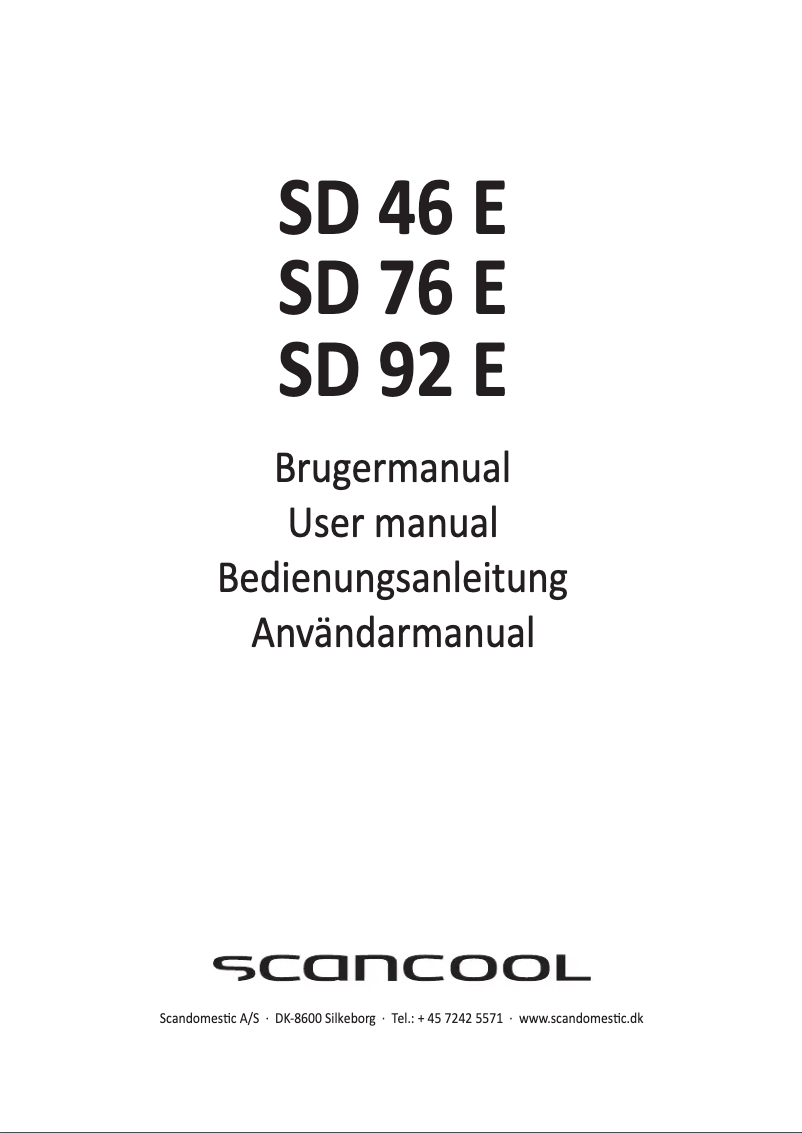 Page n°1 - Manuel utilisateur Scancool SD 92 E