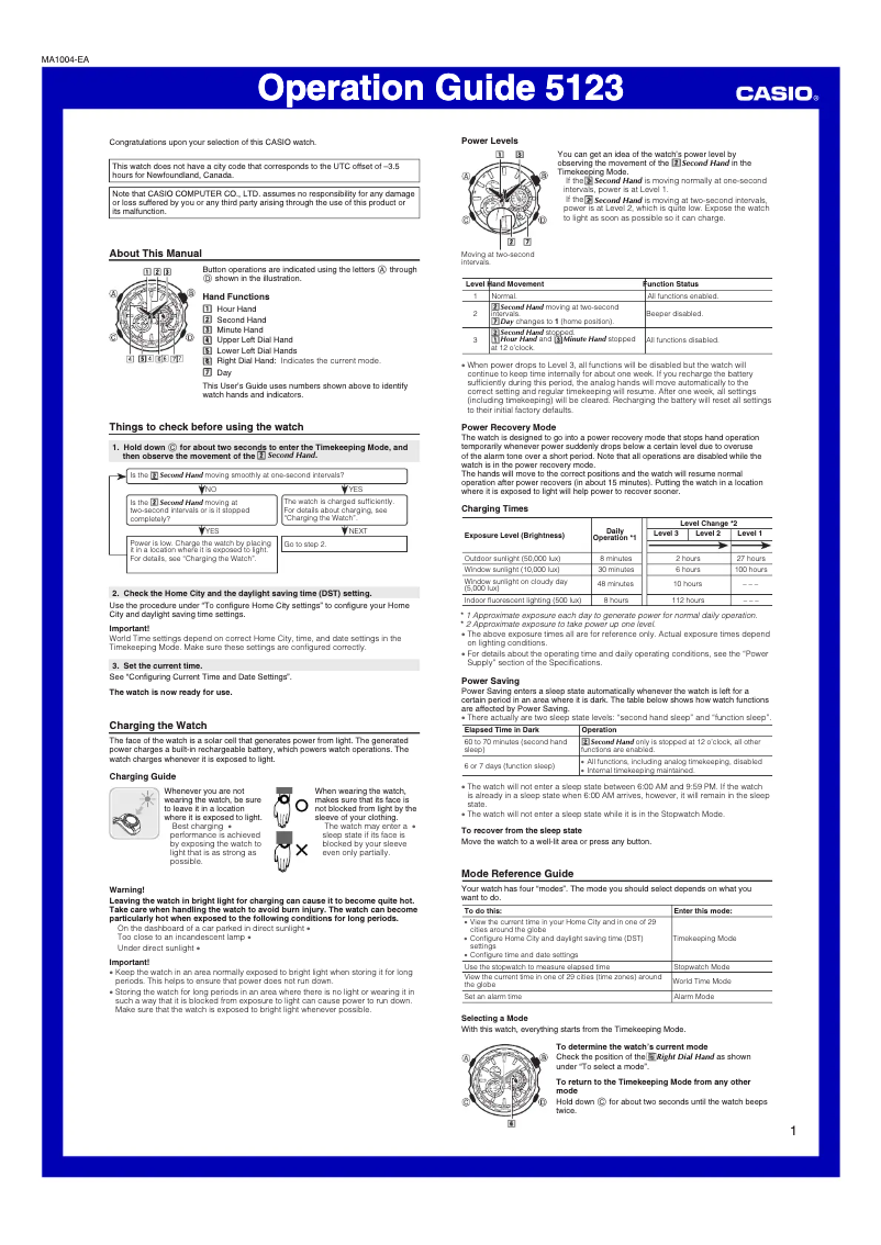 Page n°1 - Manuel utilisateur Casio EQS-500DB-1A1
