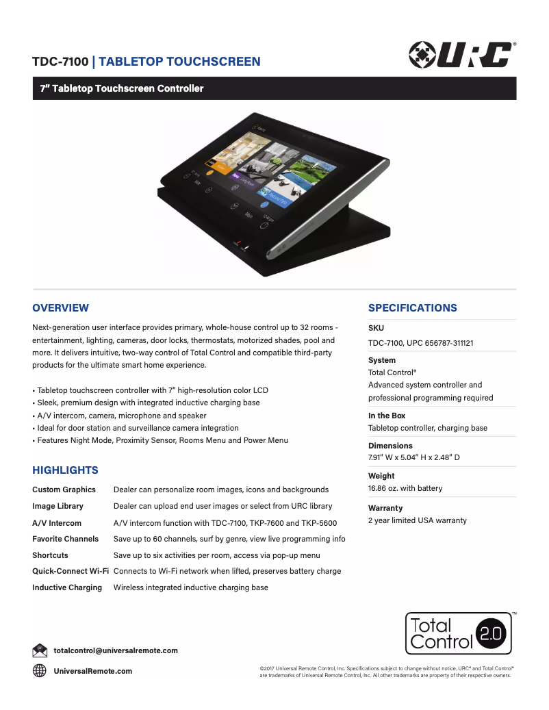 Image de la première page du manuel de l'appareil TDC-7100