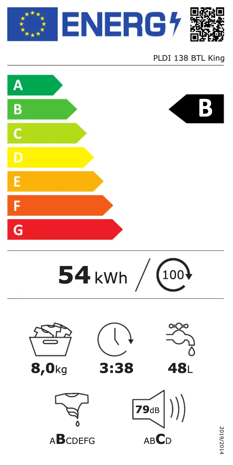 Page n°1 - Label énergétique Philco PLDI 138 BTL King