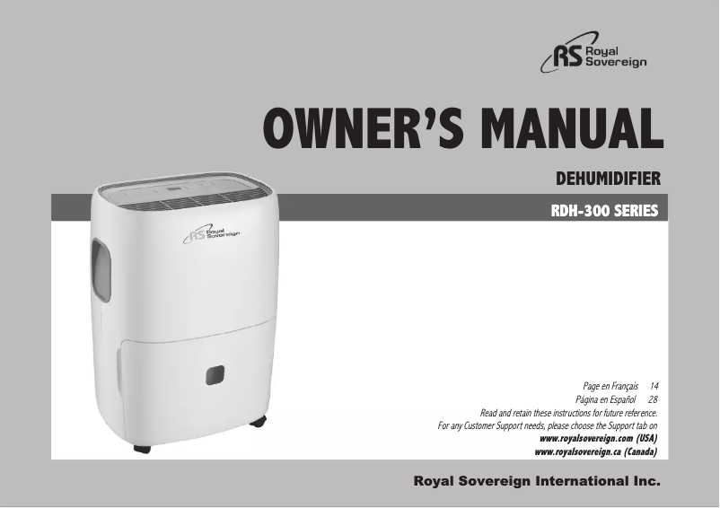 Page n°1 - Manuel utilisateur Royal Sovereign RDH-330