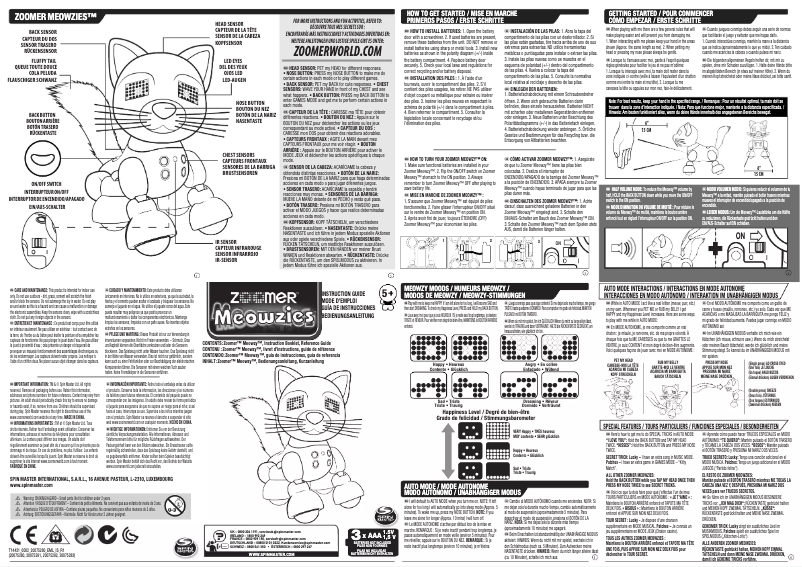 Image de la première page du manuel de l'appareil Zoomer Meowzies
