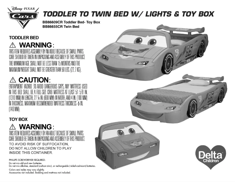 Imagen de la primera página del manual del dispositivo Cars Lightning McQueen BB86655CR
