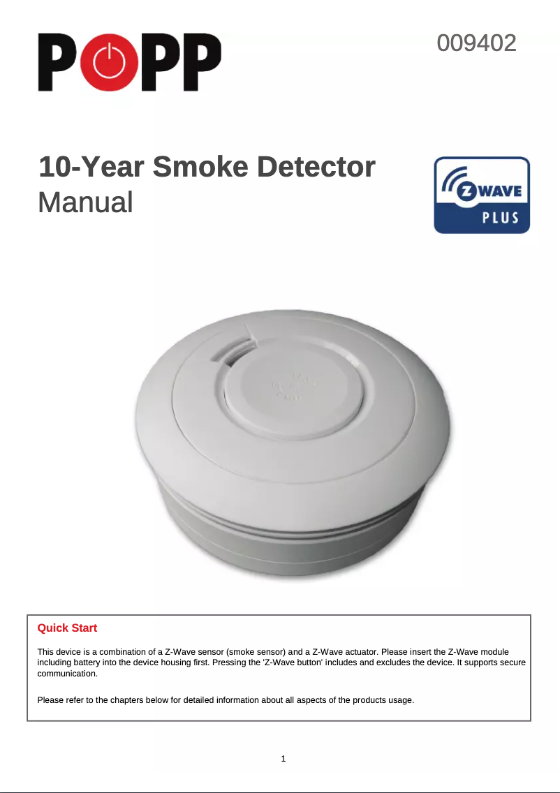 Page 1 de la notice Manuel utilisateur Popp 009402