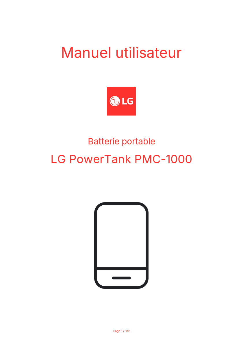 Image de la première page du manuel de l'appareil PowerTank PMC-1000