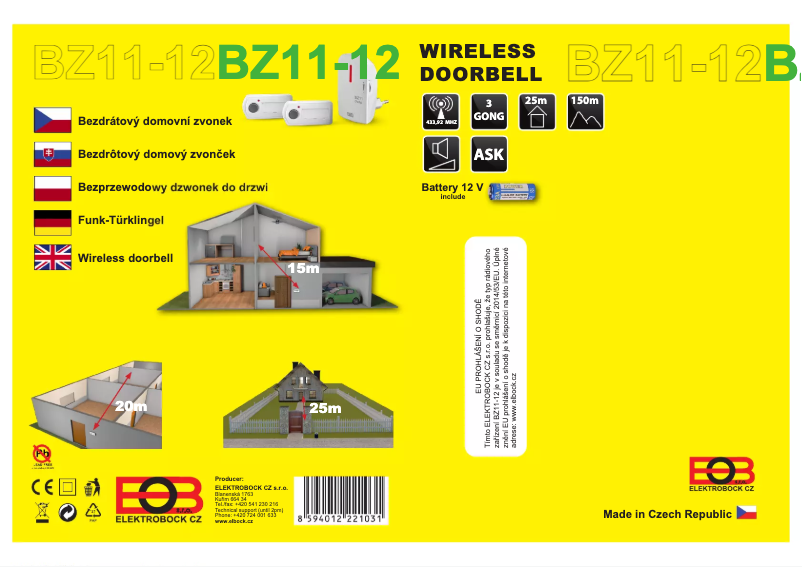 Page 1 de la notice Manuel utilisateur Elektrobock BZ11-12