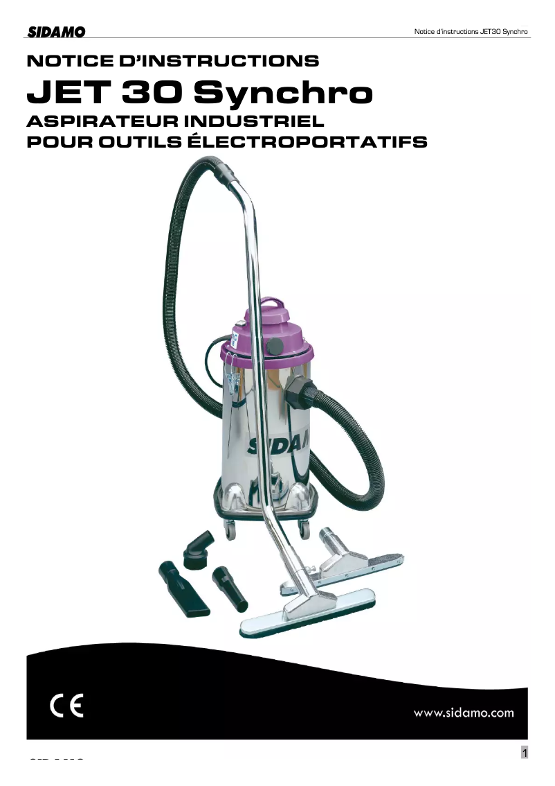 Page n°1 - Manuel utilisateur Sidamo Jet 30 Synchro