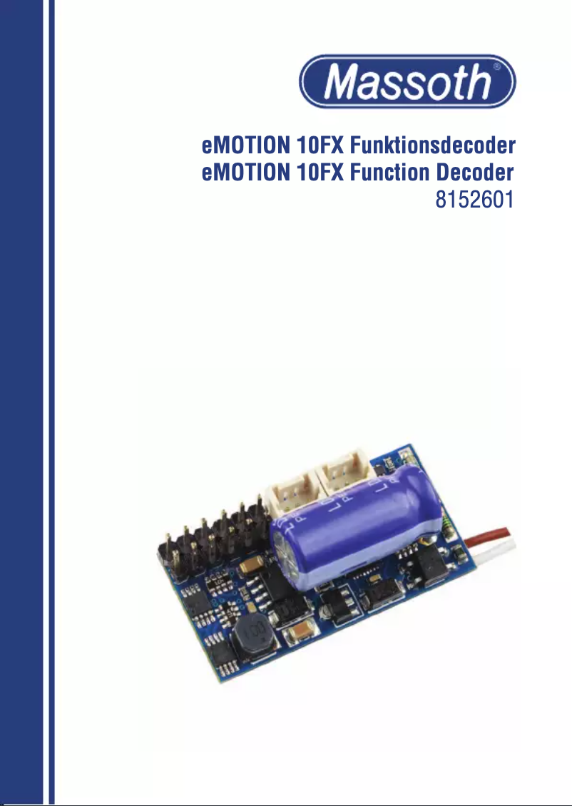 Page 1 de la notice Manuel utilisateur Massoth eMOTION 10FX