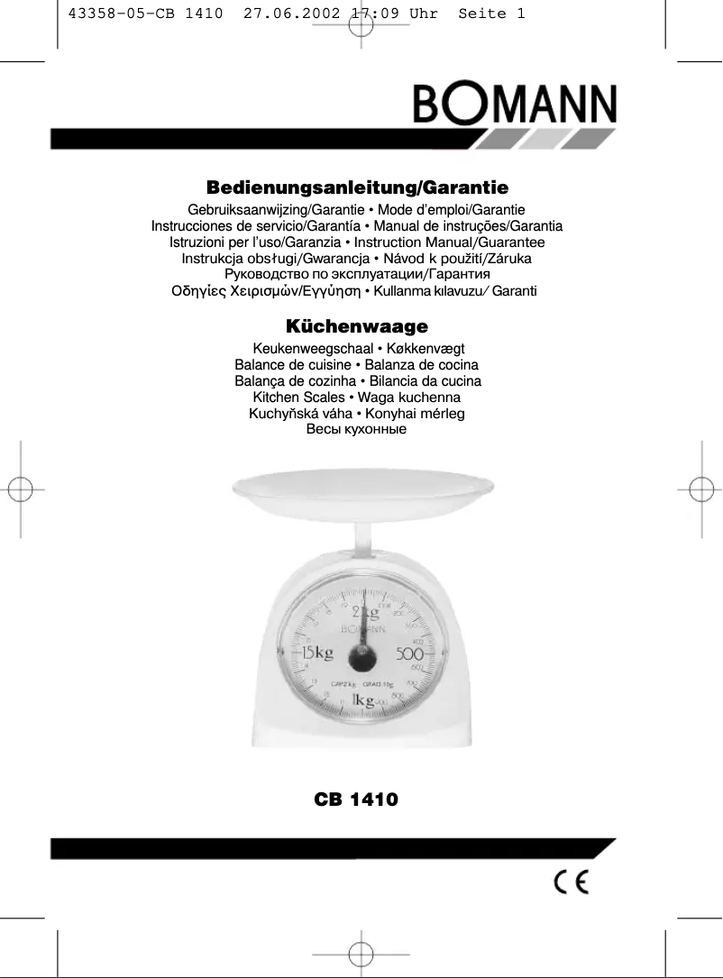 Page 1 de la notice Manuel utilisateur Bomann CB 1410