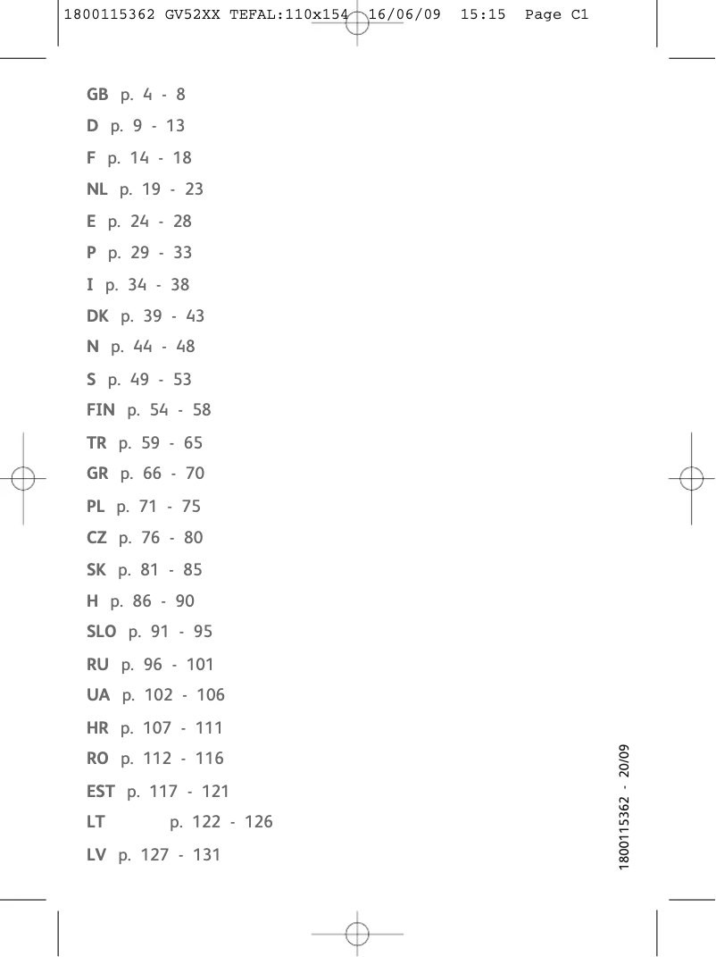 Image de la première page du manuel de l'appareil Easy Pressing GV5230