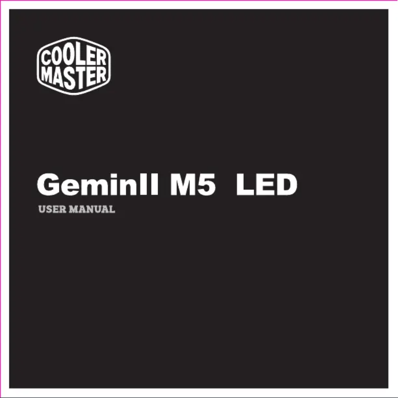 Page 1 of the manual User Manual Cooler Master GeminII M5 LED
