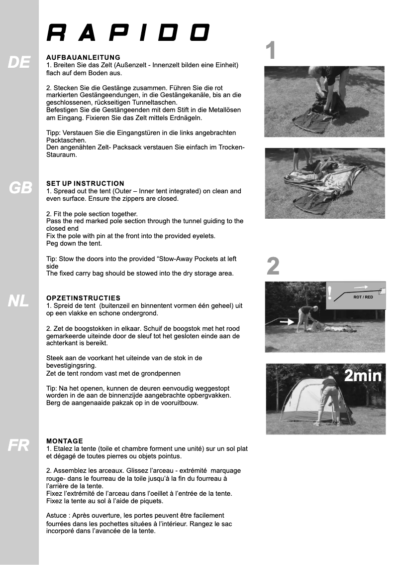 Page 1 of the manual User Manual High Peak Rapido
