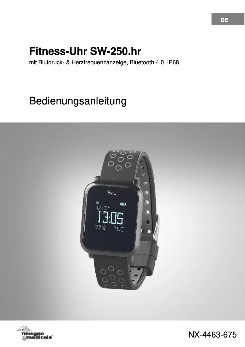 Page 1 de la notice Manuel utilisateur Newgen Medicals SW-250.hr