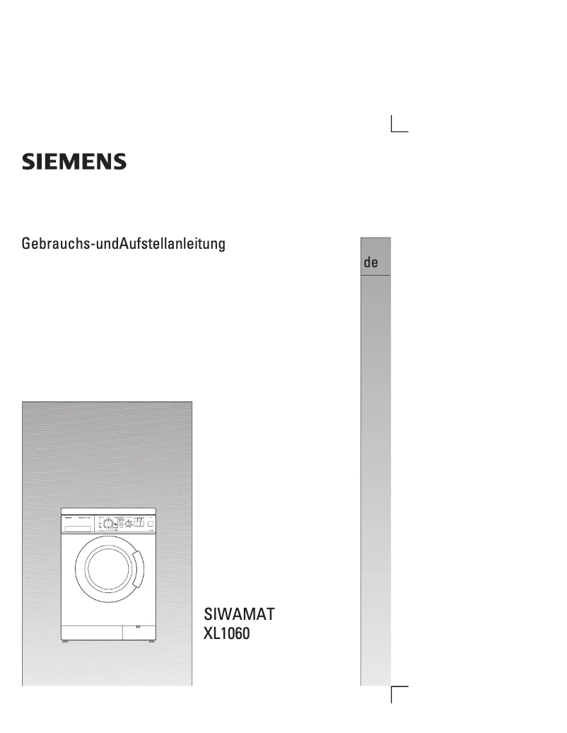 Page n°1 - Manuel utilisateur Siemens WXL1060SN