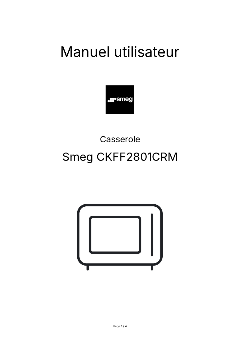 Image de la première page du manuel de l'appareil CKFF2801CRM