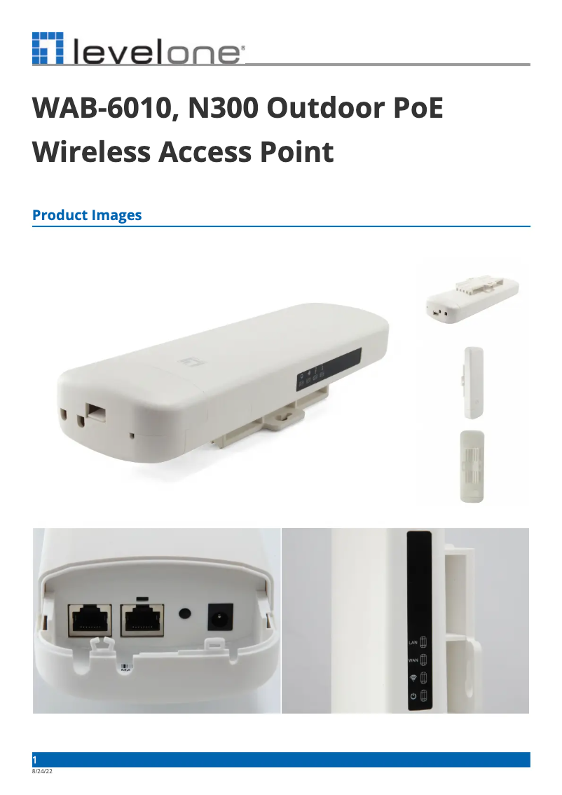 Page 1 de la notice Fiche technique LevelOne WAB-6010