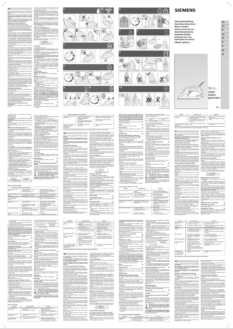 Page n°1 - Manuel utilisateur Siemens TS11120