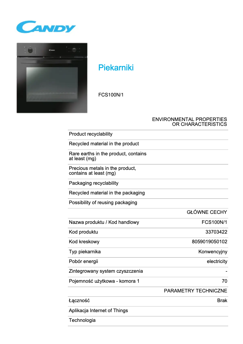 Image de la première page du manuel de l'appareil FCS100N