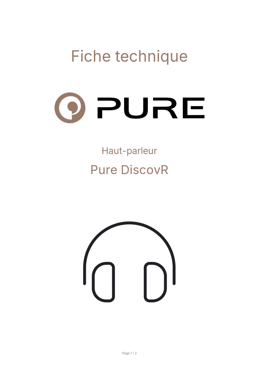 Page n°1 - Fiche technique Pure DiscovR