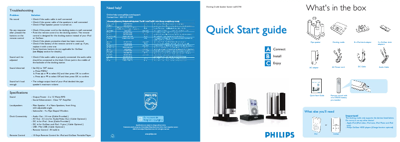 Page 1 de la notice Manuel utilisateur Philips WADC700