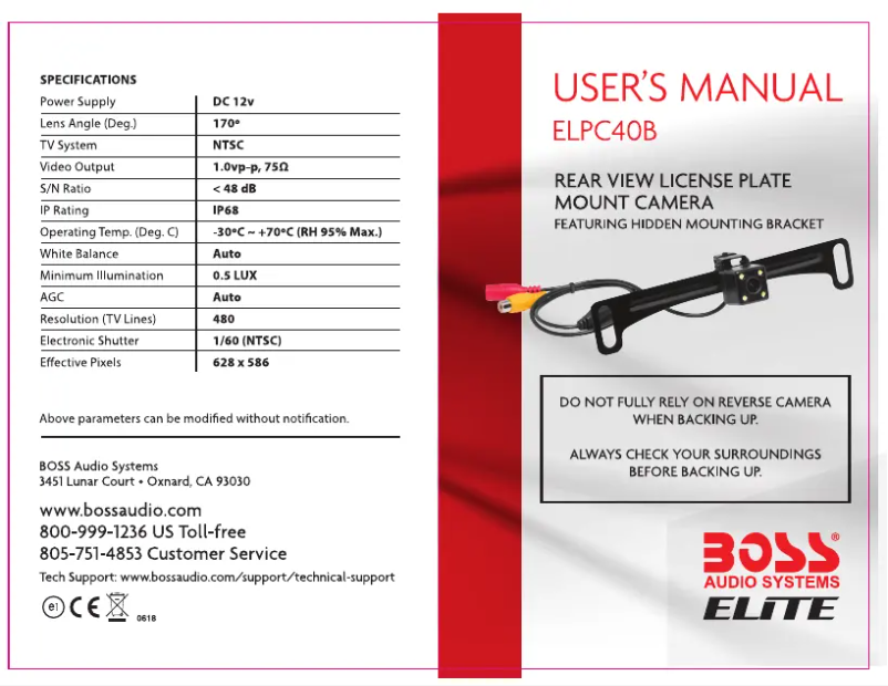 Page 1 de la notice Manuel utilisateur Boss ELPC40B