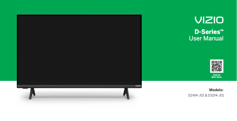Page 1 de la notice Guide de démarrage rapide VIZIO D-Series D24F4-J01
