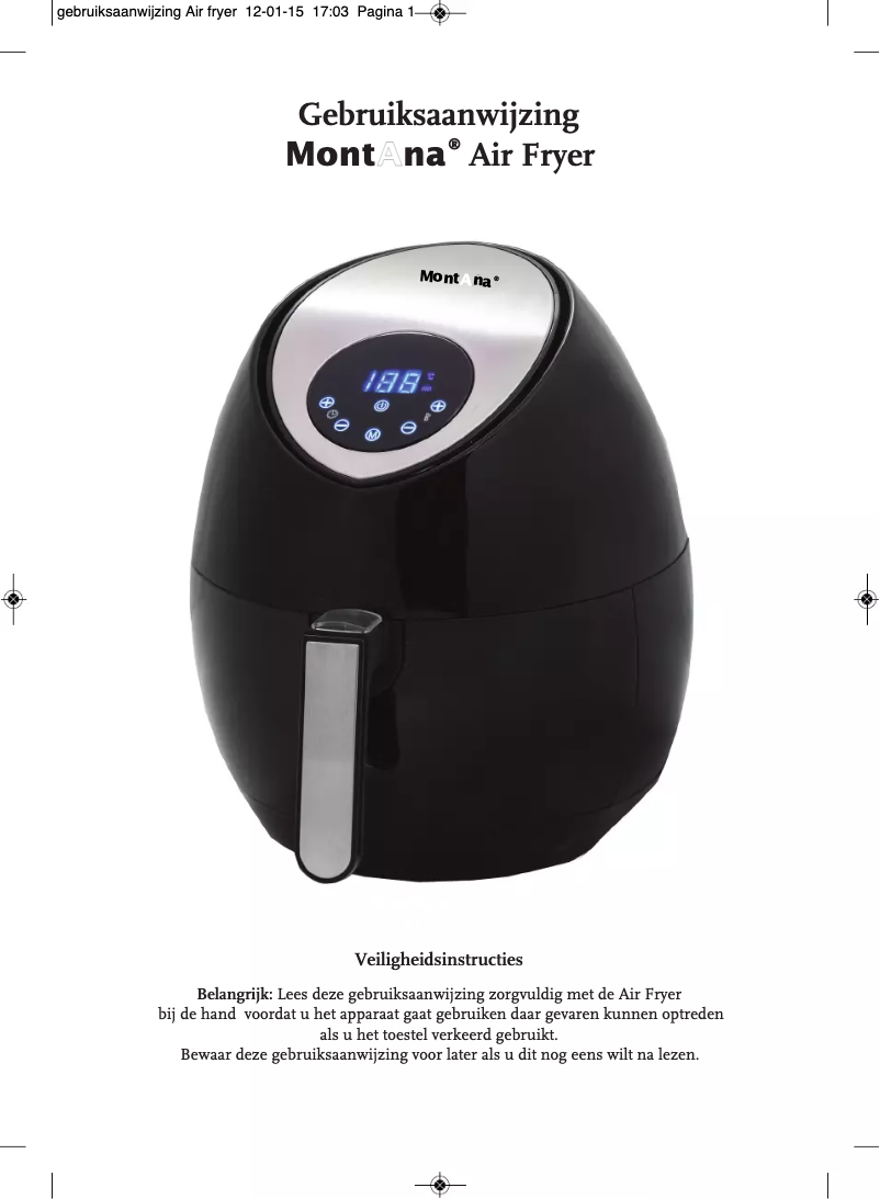Page 1 of the manual User Manual Montana Air Fryer