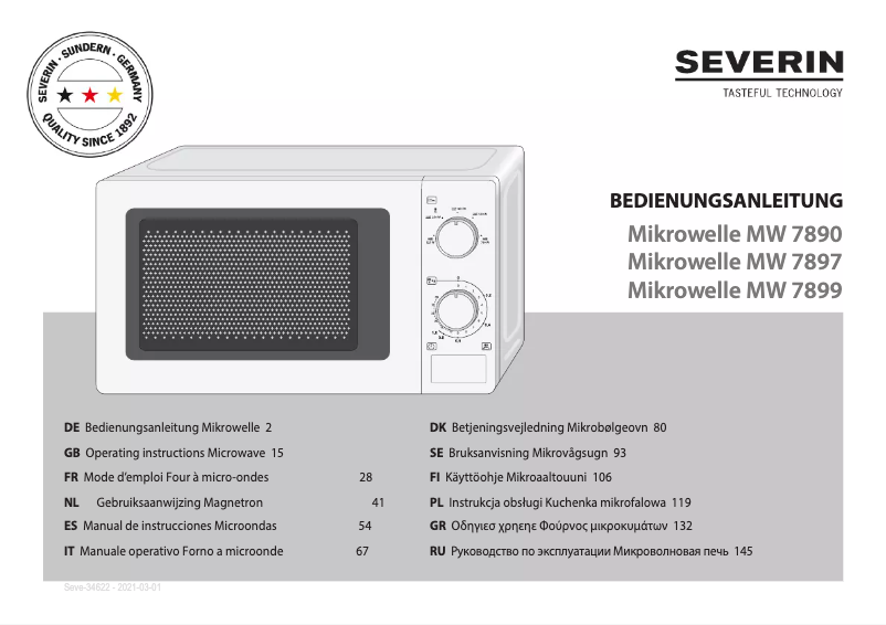 Image de la première page du manuel de l'appareil MW 7897
