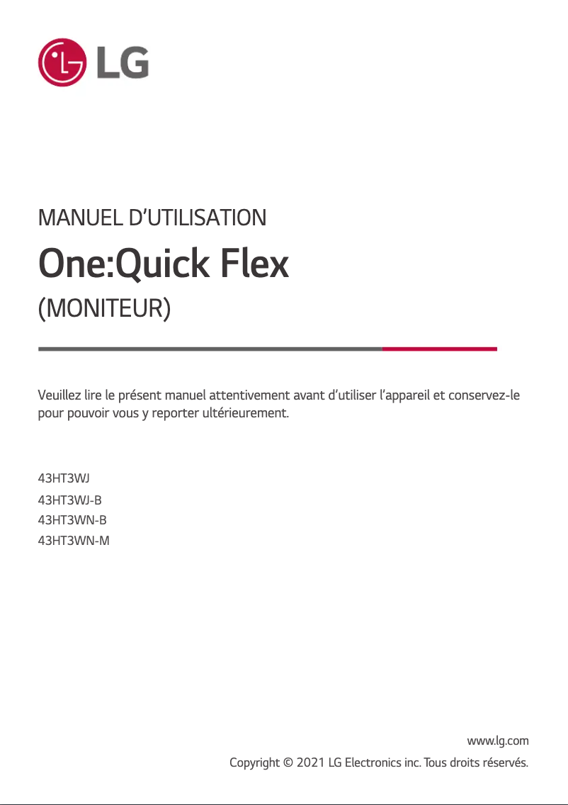 Page n°1 - Manuel utilisateur LG 43HT3WJ