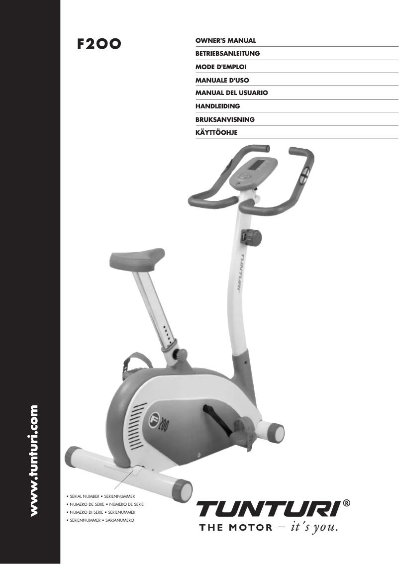 Page n°1 - Manuel utilisateur Tunturi F200