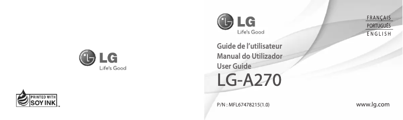 Page n°1 - Manuel utilisateur LG A270