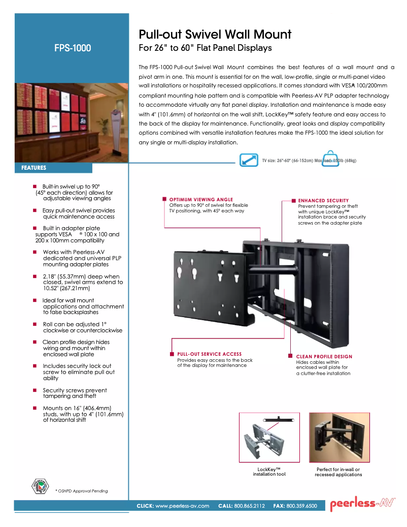 Page n°1 - Manuel utilisateur Peerless-AV FPS-1000