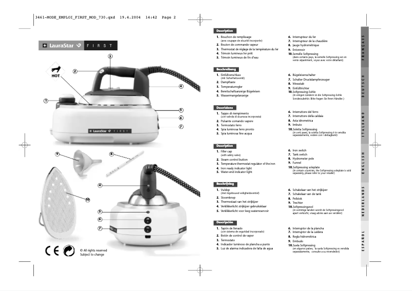 Imagen de la primera página del manual del dispositivo First
