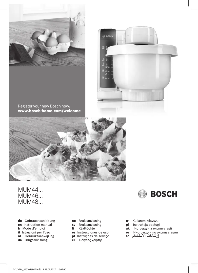 Page n°1 - Manuel utilisateur Bosch MUM4875EU