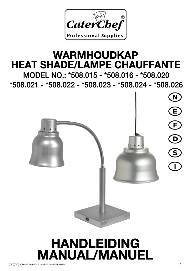 Page n°1 - Manuel utilisateur CaterChef 508021