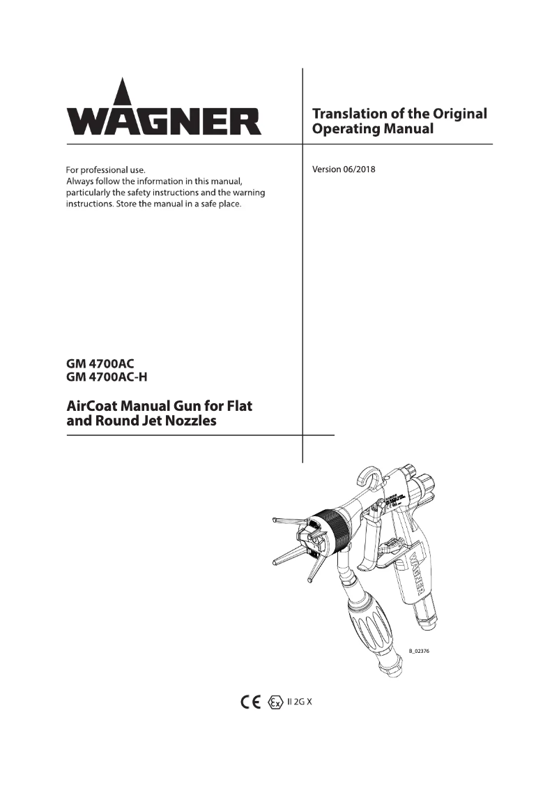 Page 1 de la notice Manuel utilisateur Wagner GM 4700AC AirCoat