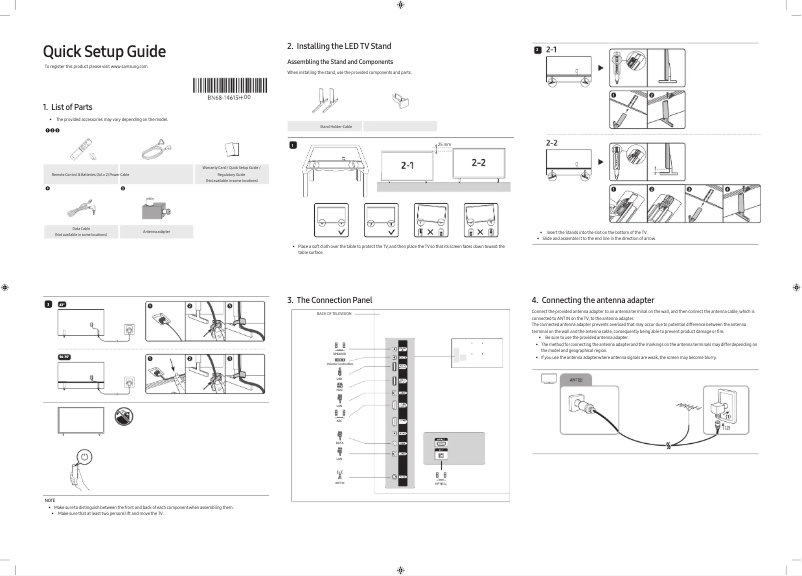 Page 1 de la notice Manuel utilisateur Samsung HG65AU800AJ
