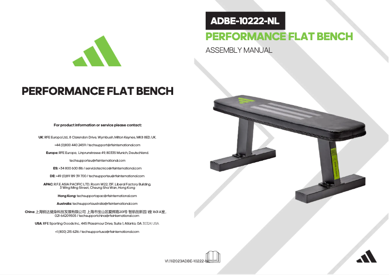 Page 1 de la notice Manuel utilisateur Adidas ADBE-10222-NL