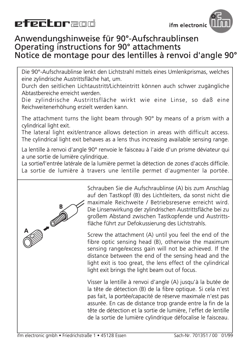 Page 1 de la notice Manuel utilisateur IFM E20755