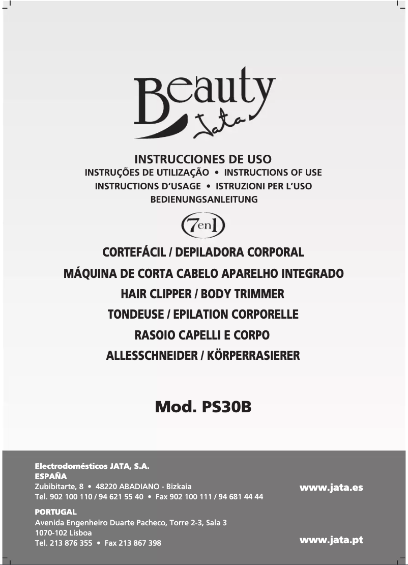 Page n°1 - Manuel utilisateur Jata PS30B