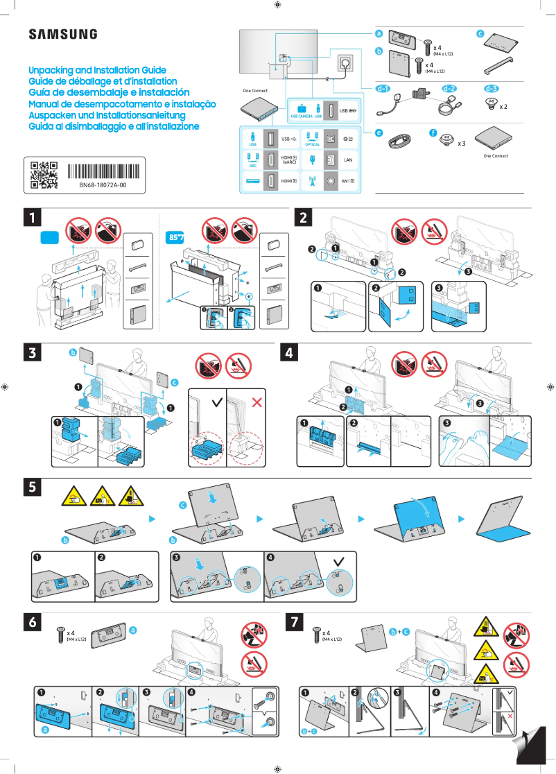Page 1 de la notice Guide d'installation Samsung QN75QN800DG