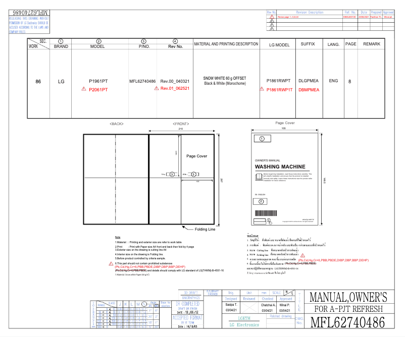 Page 1 de la notice Manuel utilisateur LG P2061PT